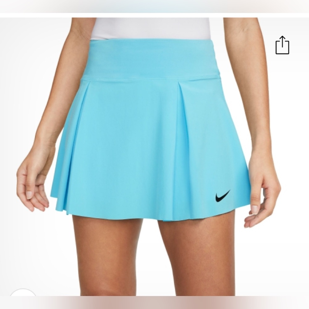 Nike Women's Match Dri Fit Light Blue Athletic Skirt - Picture 5 of 11